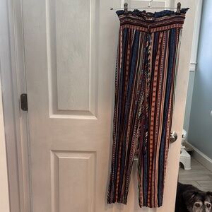 Colorful Striped Wide Leg Pants